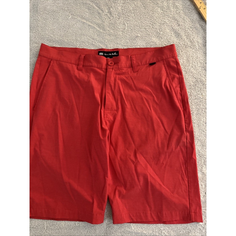 Travis Matthews Golf Shorts Mens Sz 34 RED Performance NWT